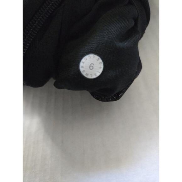 Lululemon Women Run Briskly 1/2 Zip Activewear Top Coco Pique Black White Size 6 - Picture 8 of 12